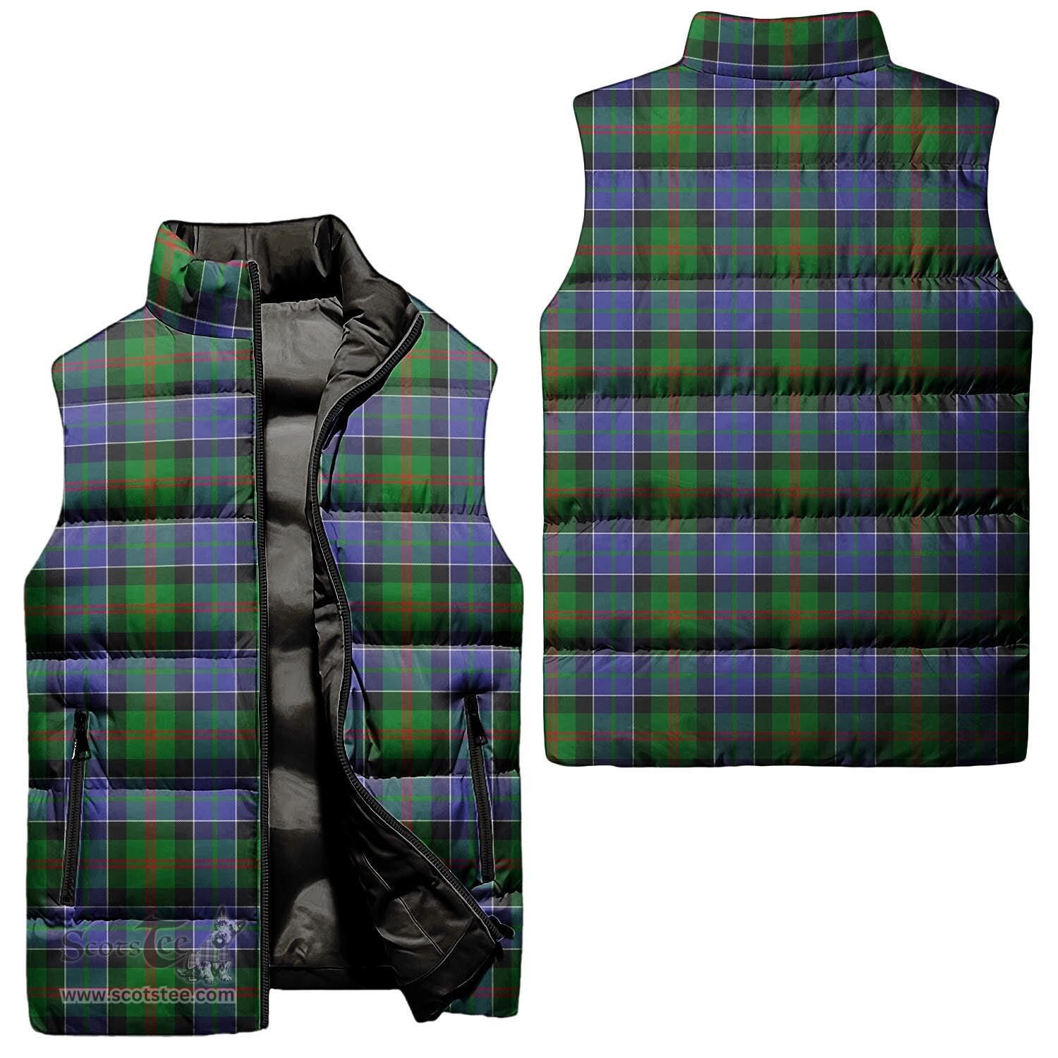 Scottish Paterson Tartan Tartan Puffer Vest, Tartan Plaid Sleeveless Down Jacket Scottish Plaid Tartan Plaid - ScotsTee - scotstee.com