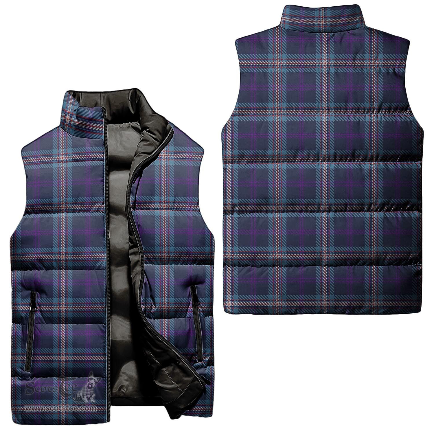 Scottish Nevoy Tartan Tartan Puffer Vest, Tartan Plaid Sleeveless Down Jacket Scottish Plaid Tartan Plaid - ScotsTee - scotstee.com
