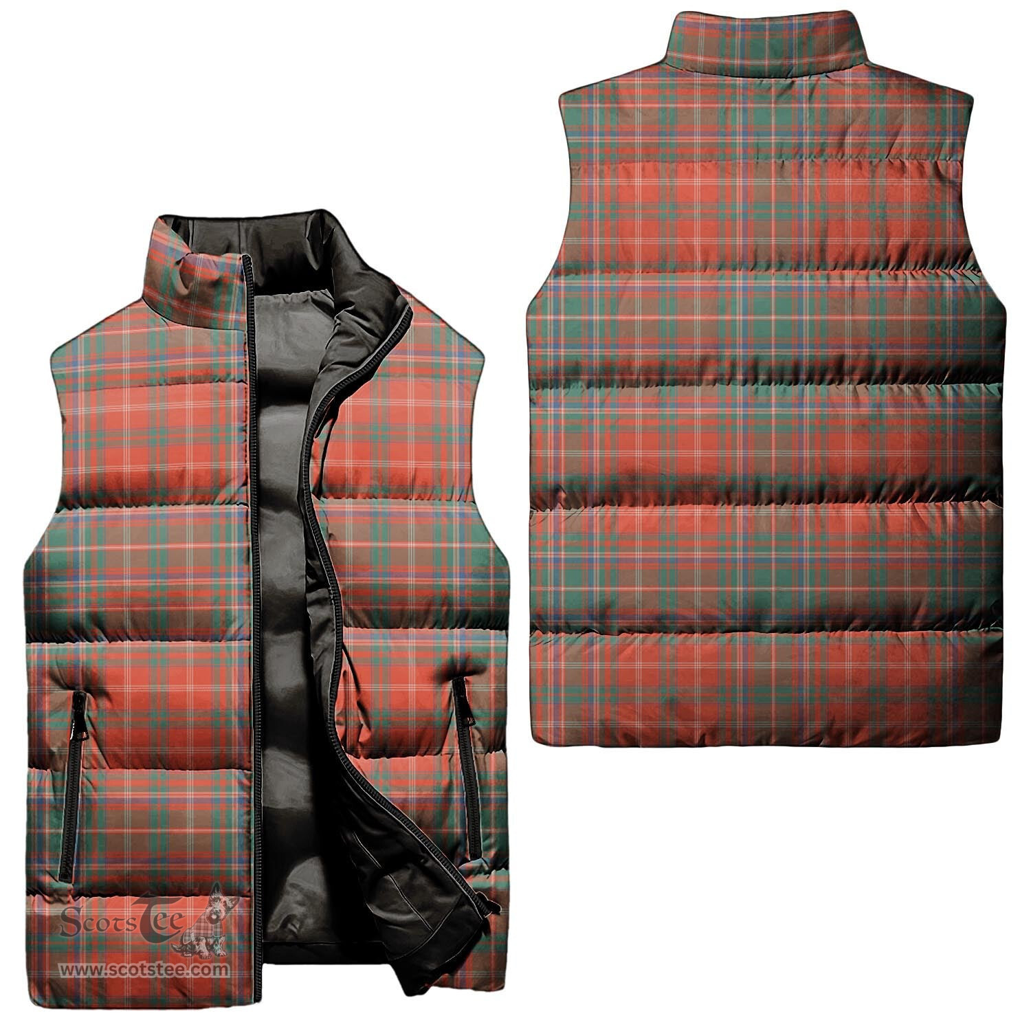 Scottish MacDougall Ancient Tartan Tartan Puffer Vest, Tartan Plaid Sleeveless Down Jacket Scottish Plaid Tartan Plaid - ScotsTee - scotstee.com
