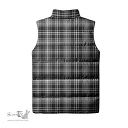 Scottish MacLean Black and White Clan Tartan Puffer Vest, Family Crest Plaid Sleeveless Down Jacket Scottish Plaid Tartan Plaid - ScotsTee - scotstee.com