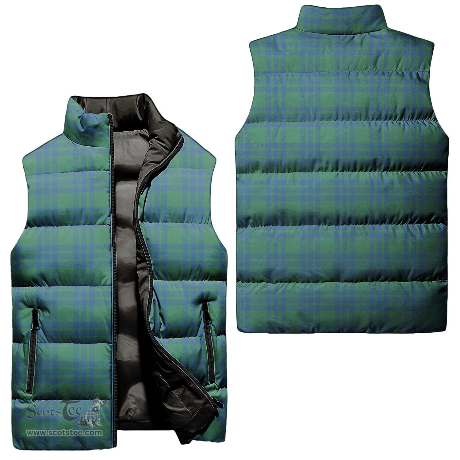 Scottish Montgomery Ancient Tartan Tartan Puffer Vest, Tartan Plaid Sleeveless Down Jacket Scottish Plaid Tartan Plaid - ScotsTee - scotstee.com