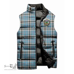 Scottish Thomson Clan Tartan Puffer Vest, Family Crest Plaid Sleeveless Down Jacket Scottish Plaid Tartan Plaid - ScotsTee - scotstee.com