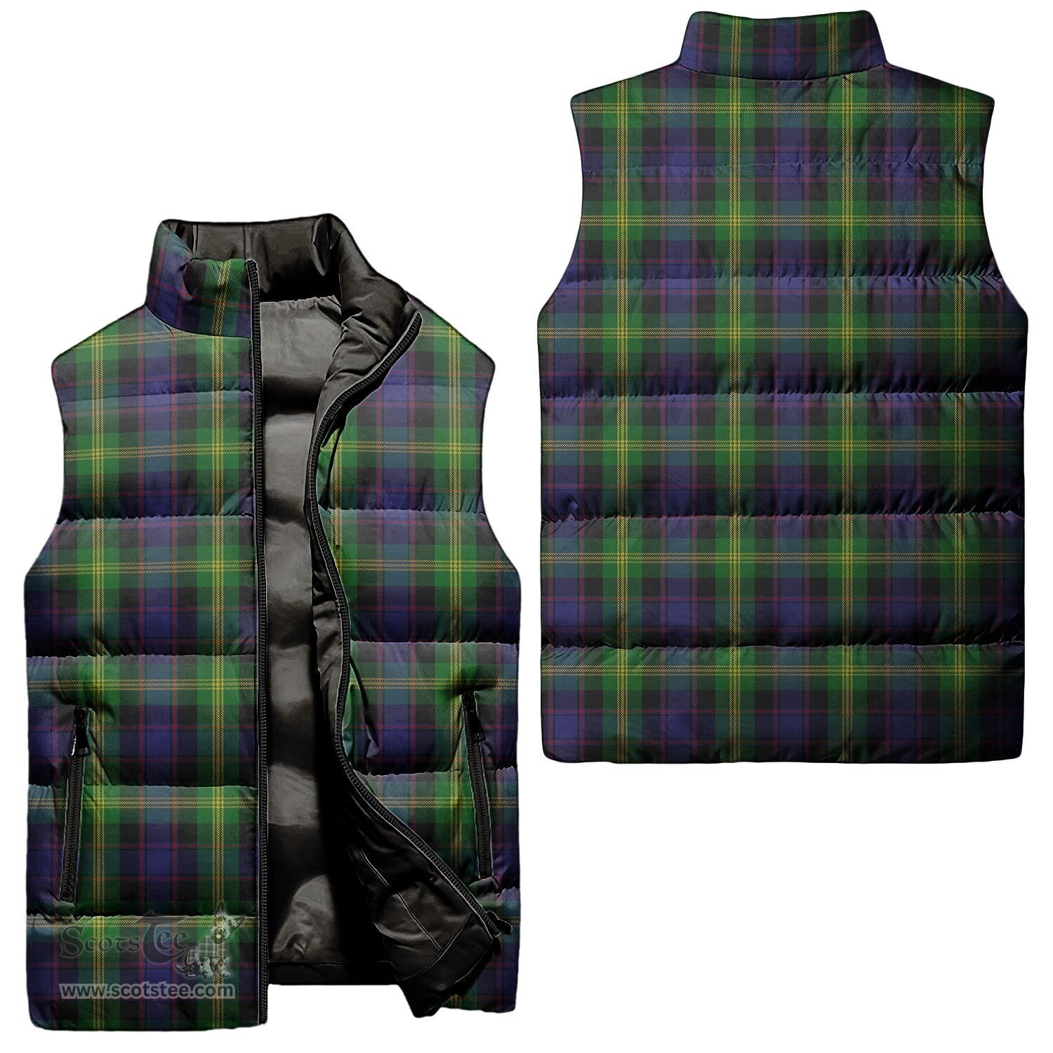 Scottish Watson Tartan Tartan Puffer Vest, Tartan Plaid Sleeveless Down Jacket Scottish Plaid Tartan Plaid - ScotsTee - scotstee.com