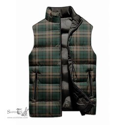 Scottish Sackett Tartan Tartan Puffer Vest, Tartan Plaid Sleeveless Down Jacket Scottish Plaid Tartan Plaid - ScotsTee - scotstee.com