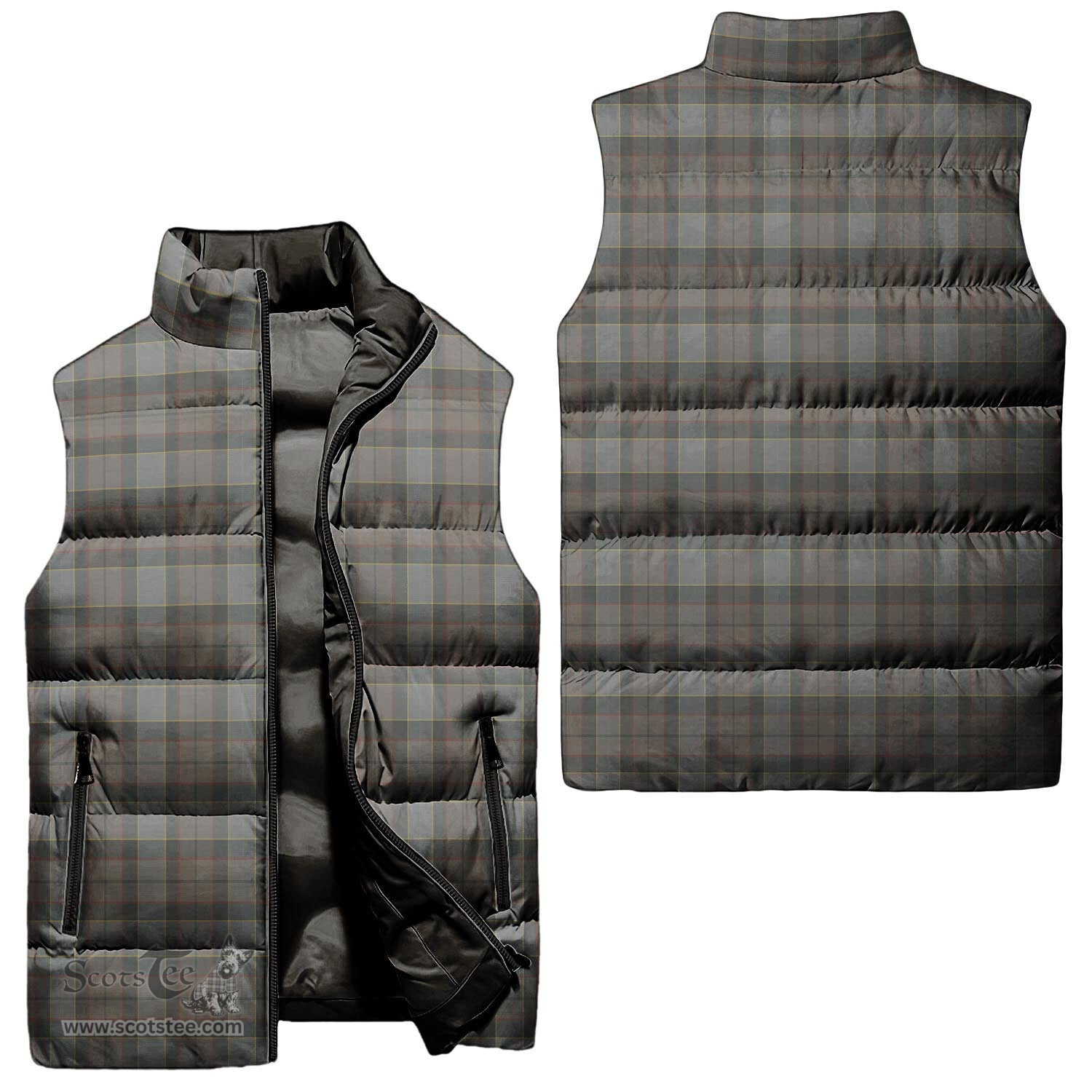 Scottish Outlander Fraser Tartan Tartan Puffer Vest, Tartan Plaid Sleeveless Down Jacket Scottish Plaid Tartan Plaid - ScotsTee - scotstee.com
