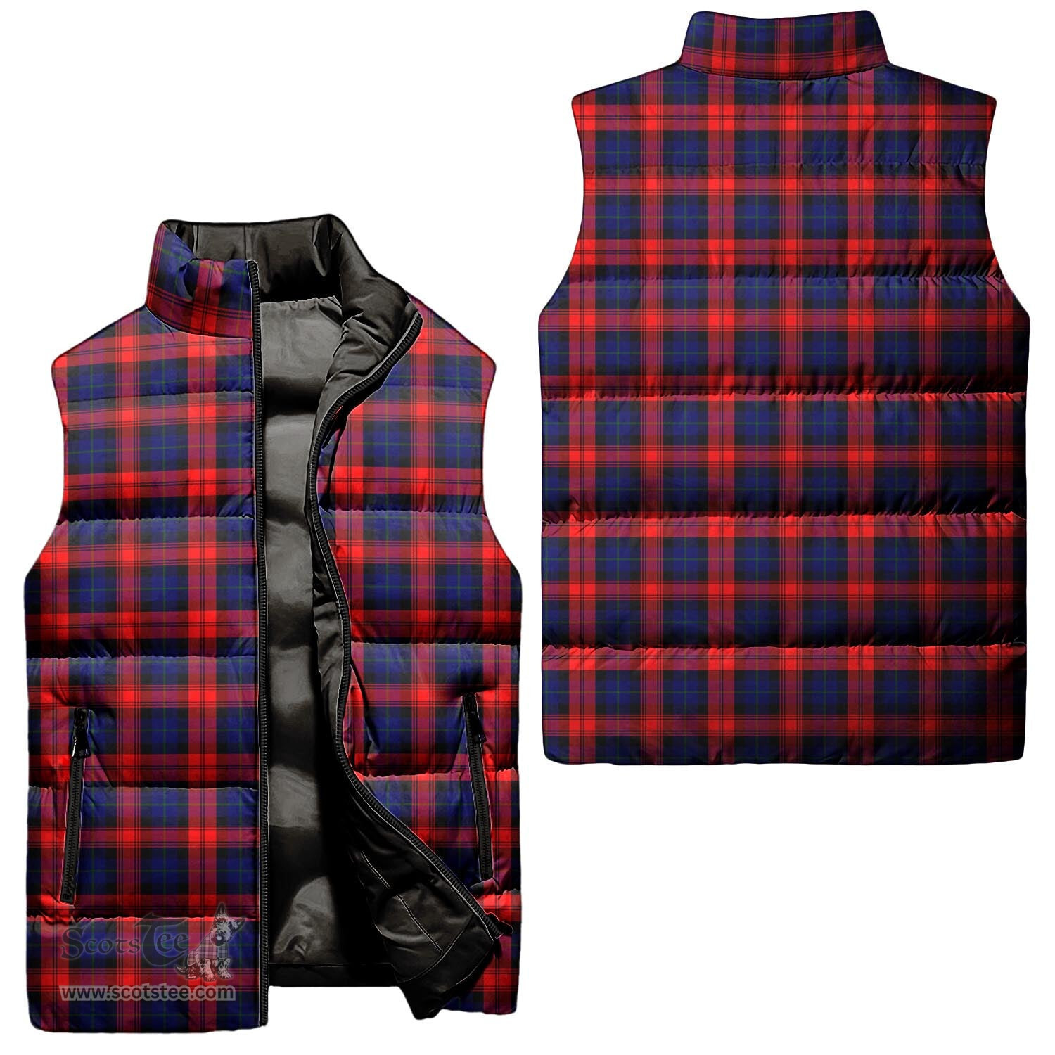 Scottish MacLachlan Modern Tartan Tartan Puffer Vest, Tartan Plaid Sleeveless Down Jacket Scottish Plaid Tartan Plaid - ScotsTee - scotstee.com