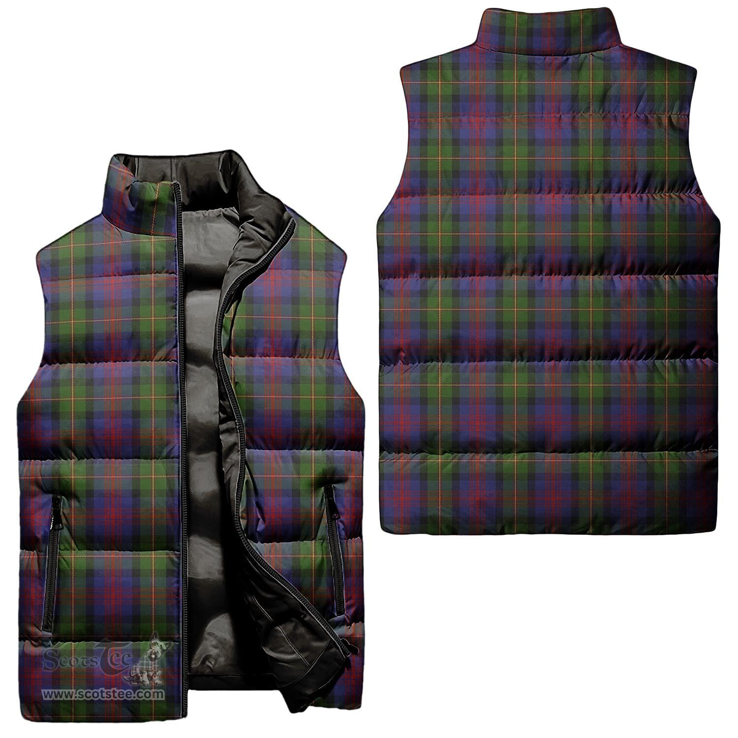 Scottish MacLennan Tartan Tartan Puffer Vest, Tartan Plaid Sleeveless Down Jacket Scottish Plaid Tartan Plaid - ScotsTee - scotstee.com