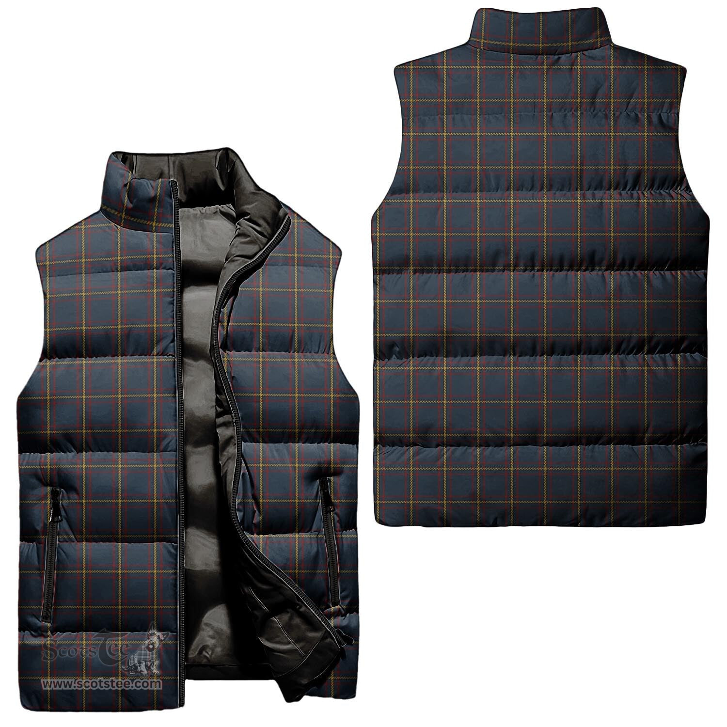 Scottish MacLaine of Lochbuie Hunting Tartan Tartan Puffer Vest, Tartan Plaid Sleeveless Down Jacket Scottish Plaid Tartan Plaid - ScotsTee - scotstee.com