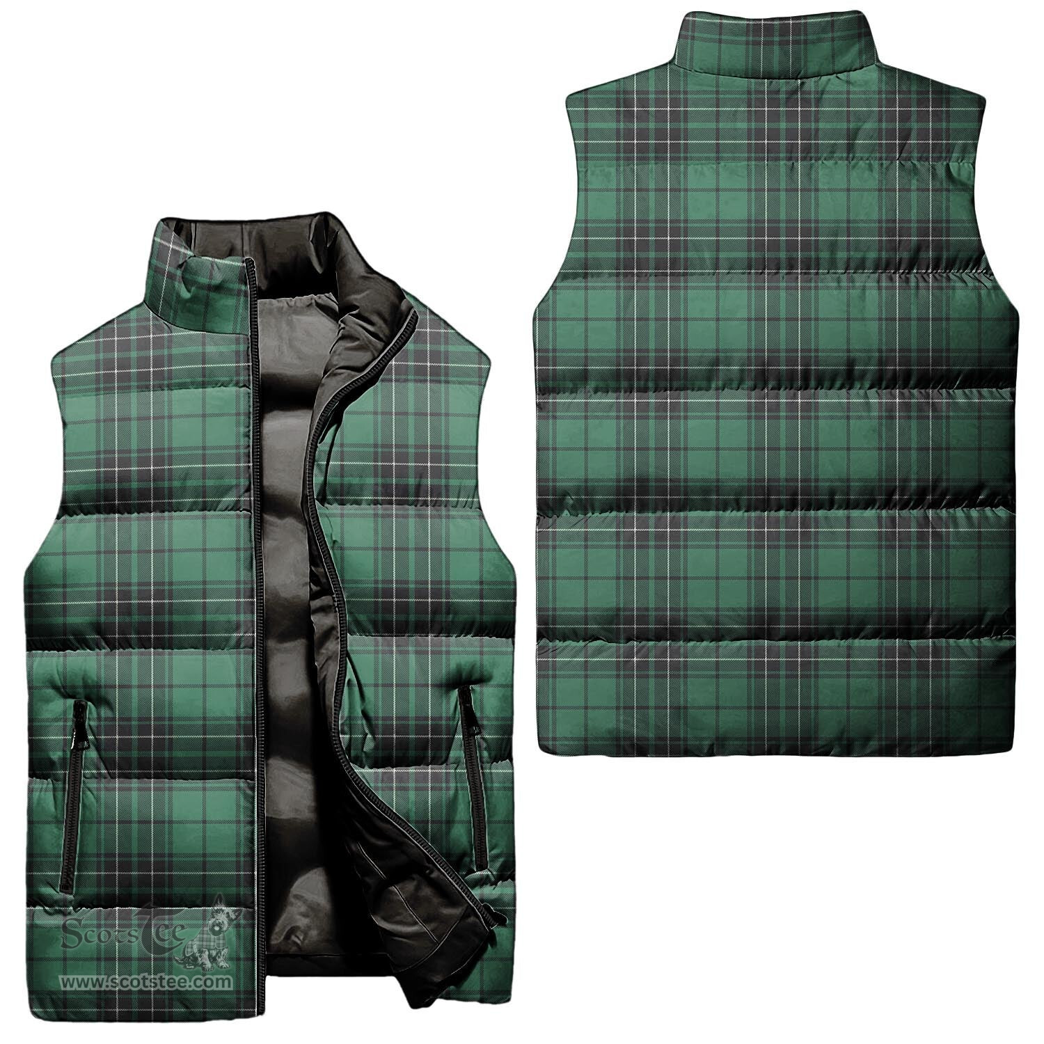 Scottish MacLean Hunting Ancient Tartan Tartan Puffer Vest, Tartan Plaid Sleeveless Down Jacket Scottish Plaid Tartan Plaid - ScotsTee - scotstee.com