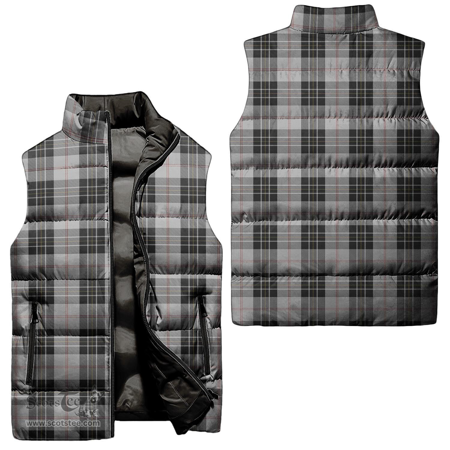 Scottish MacPherson Dress Tartan Tartan Puffer Vest, Tartan Plaid Sleeveless Down Jacket Scottish Plaid Tartan Plaid - ScotsTee - scotstee.com