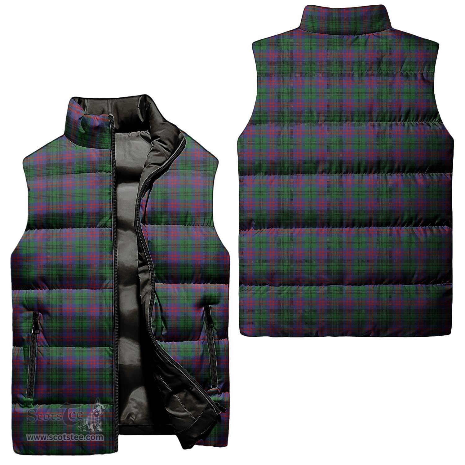 Scottish MacLachlan Hunting Tartan Tartan Puffer Vest, Tartan Plaid Sleeveless Down Jacket Scottish Plaid Tartan Plaid - ScotsTee - scotstee.com