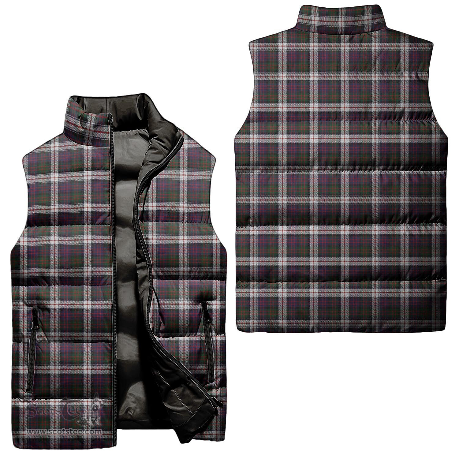 Scottish MacDonald Dress Tartan Tartan Puffer Vest, Tartan Plaid Sleeveless Down Jacket Scottish Plaid Tartan Plaid - ScotsTee - scotstee.com