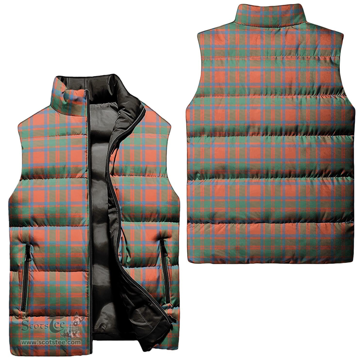 Scottish MacKintosh Ancient Tartan Tartan Puffer Vest, Tartan Plaid Sleeveless Down Jacket Scottish Plaid Tartan Plaid - ScotsTee - scotstee.com
