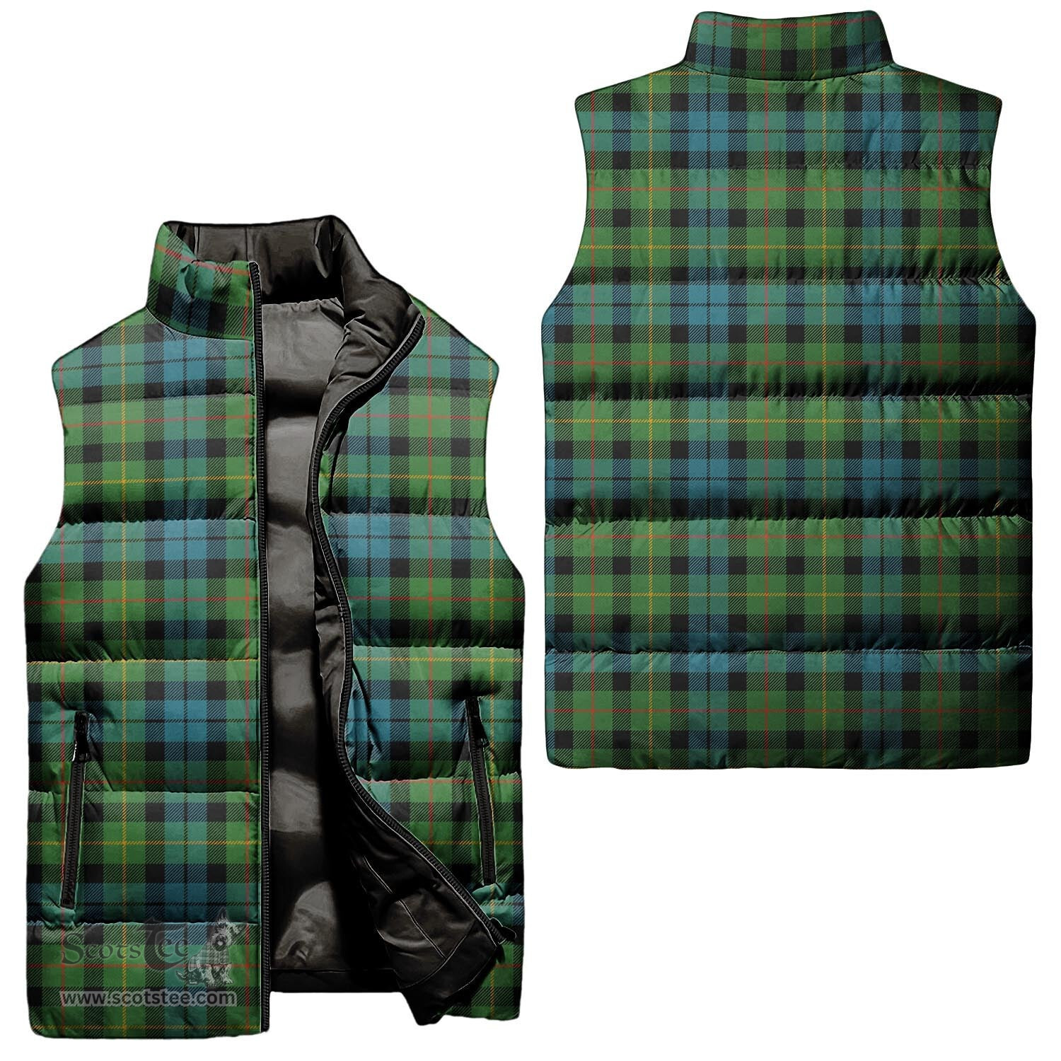 Scottish Rollo Ancient Tartan Tartan Puffer Vest, Tartan Plaid Sleeveless Down Jacket Scottish Plaid Tartan Plaid - ScotsTee - scotstee.com