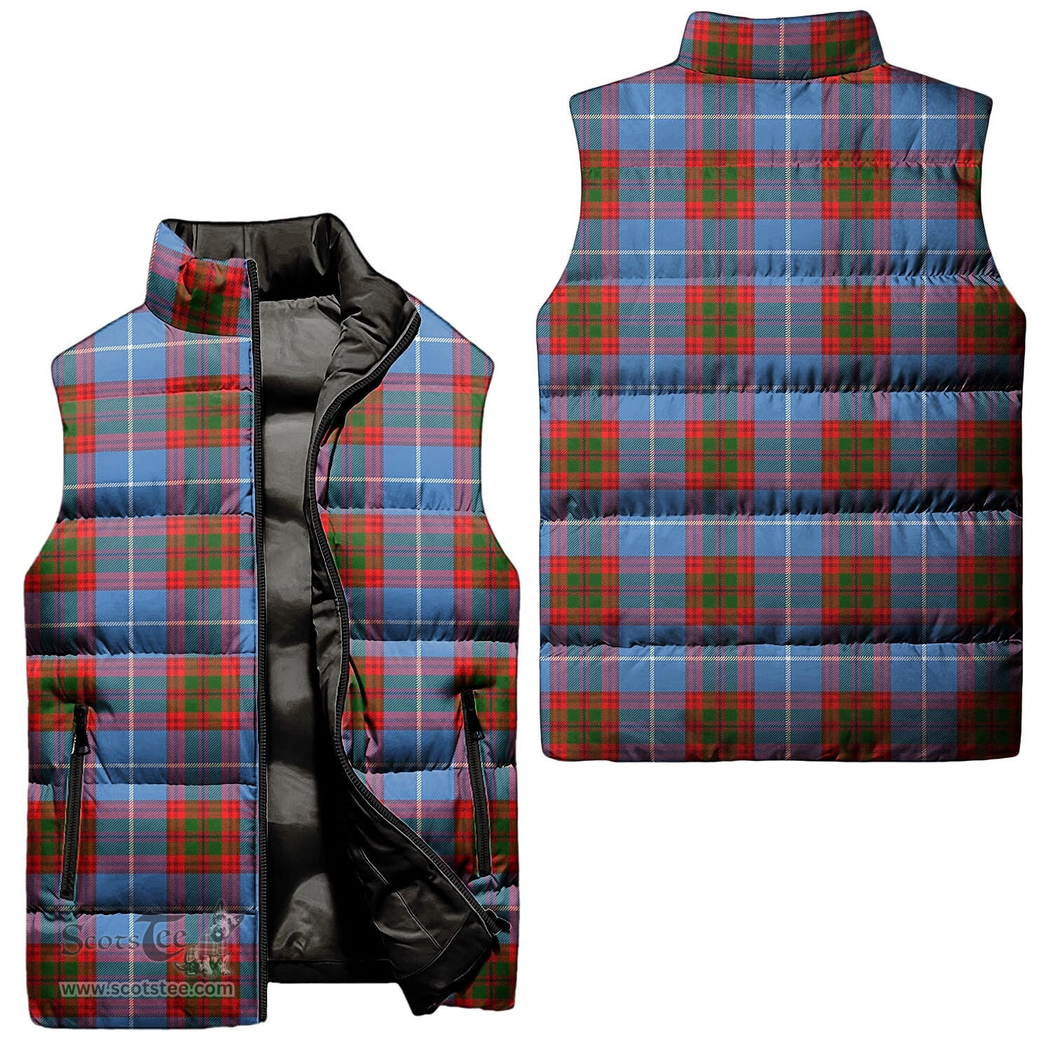 Scottish Preston Tartan Tartan Puffer Vest, Tartan Plaid Sleeveless Down Jacket Scottish Plaid Tartan Plaid - ScotsTee - scotstee.com