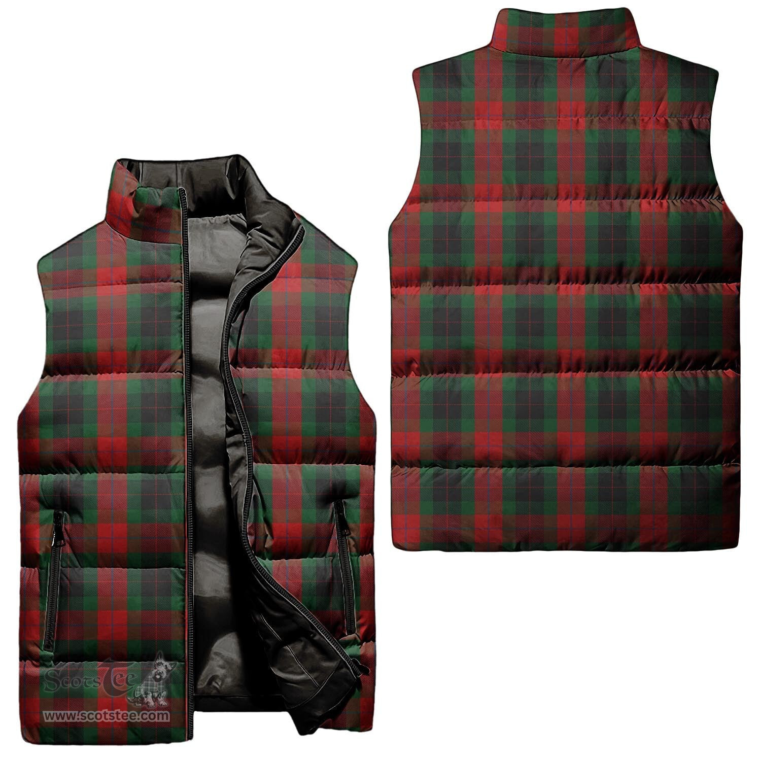Scottish Skene of Cromar Black Tartan Tartan Puffer Vest, Tartan Plaid Sleeveless Down Jacket Scottish Plaid Tartan Plaid - ScotsTee - scotstee.com