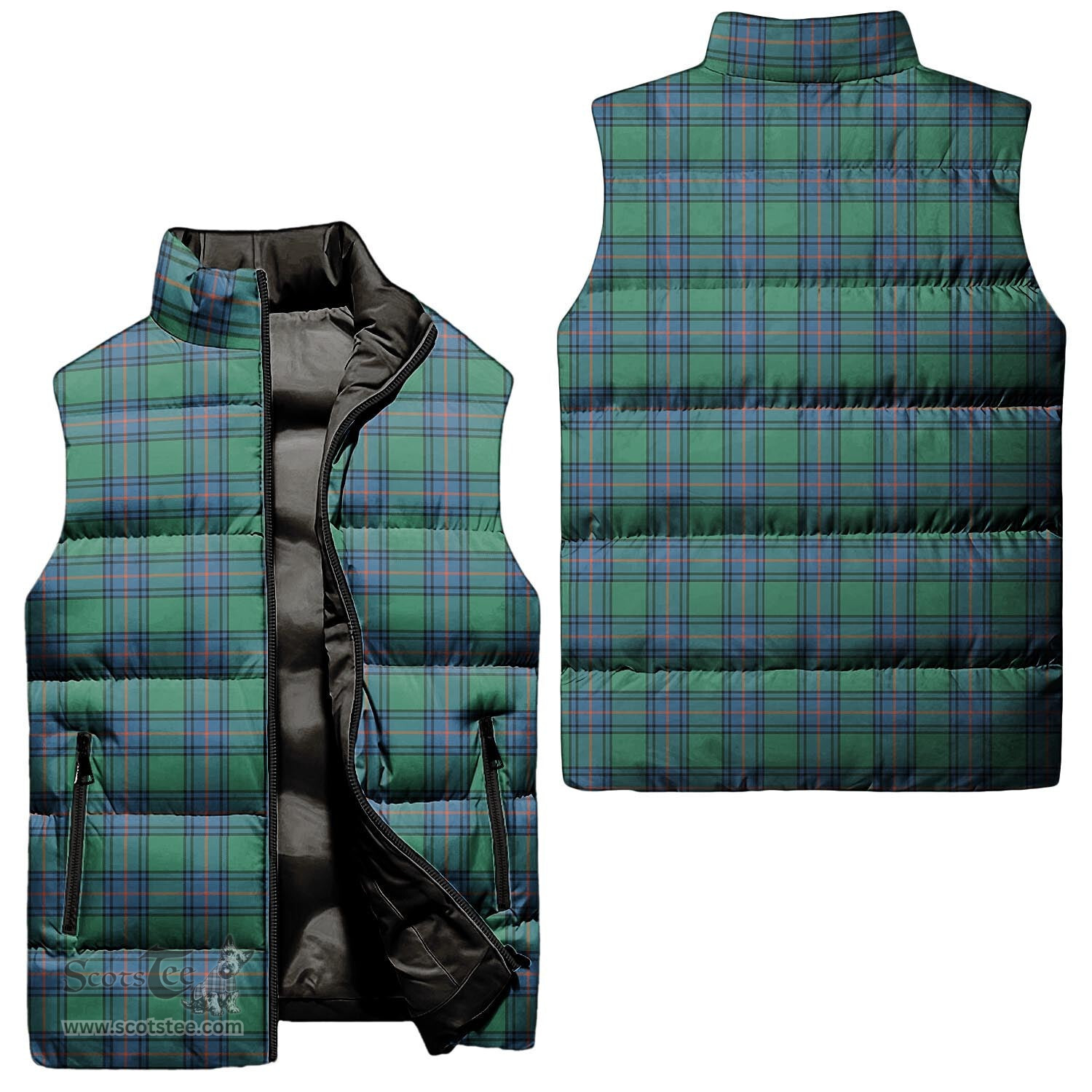 Scottish Shaw Ancient Tartan Tartan Puffer Vest, Tartan Plaid Sleeveless Down Jacket Scottish Plaid Tartan Plaid - ScotsTee - scotstee.com