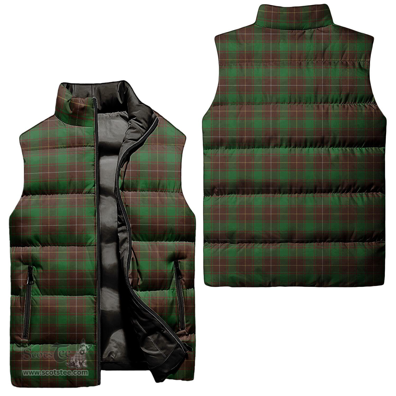 Scottish MacFie Hunting Tartan Tartan Puffer Vest, Tartan Plaid Sleeveless Down Jacket Scottish Plaid Tartan Plaid - ScotsTee - scotstee.com