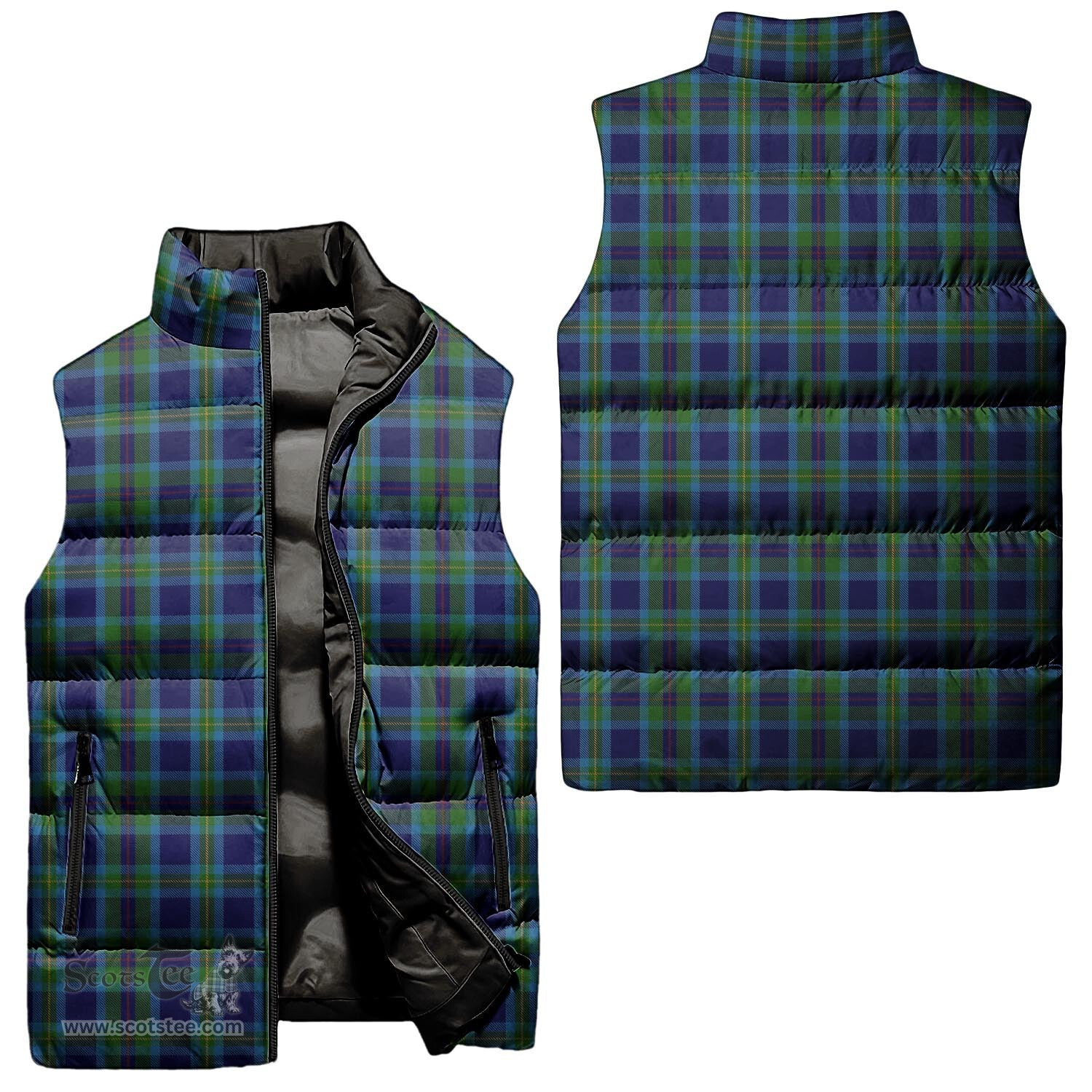 Scottish Miller Tartan Tartan Puffer Vest, Tartan Plaid Sleeveless Down Jacket Scottish Plaid Tartan Plaid - ScotsTee - scotstee.com
