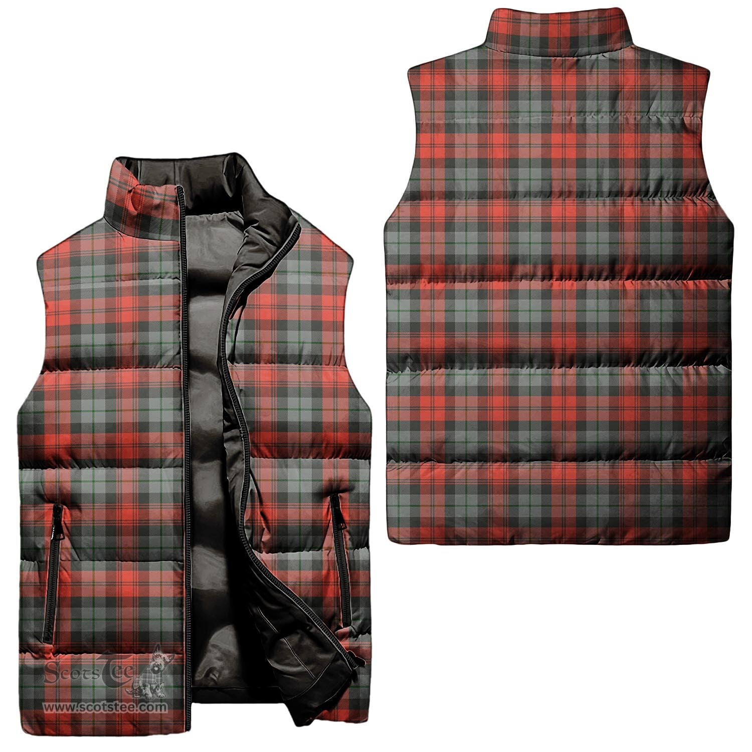 Scottish MacLachlan Weathered Tartan Tartan Puffer Vest, Tartan Plaid Sleeveless Down Jacket Scottish Plaid Tartan Plaid - ScotsTee - scotstee.com