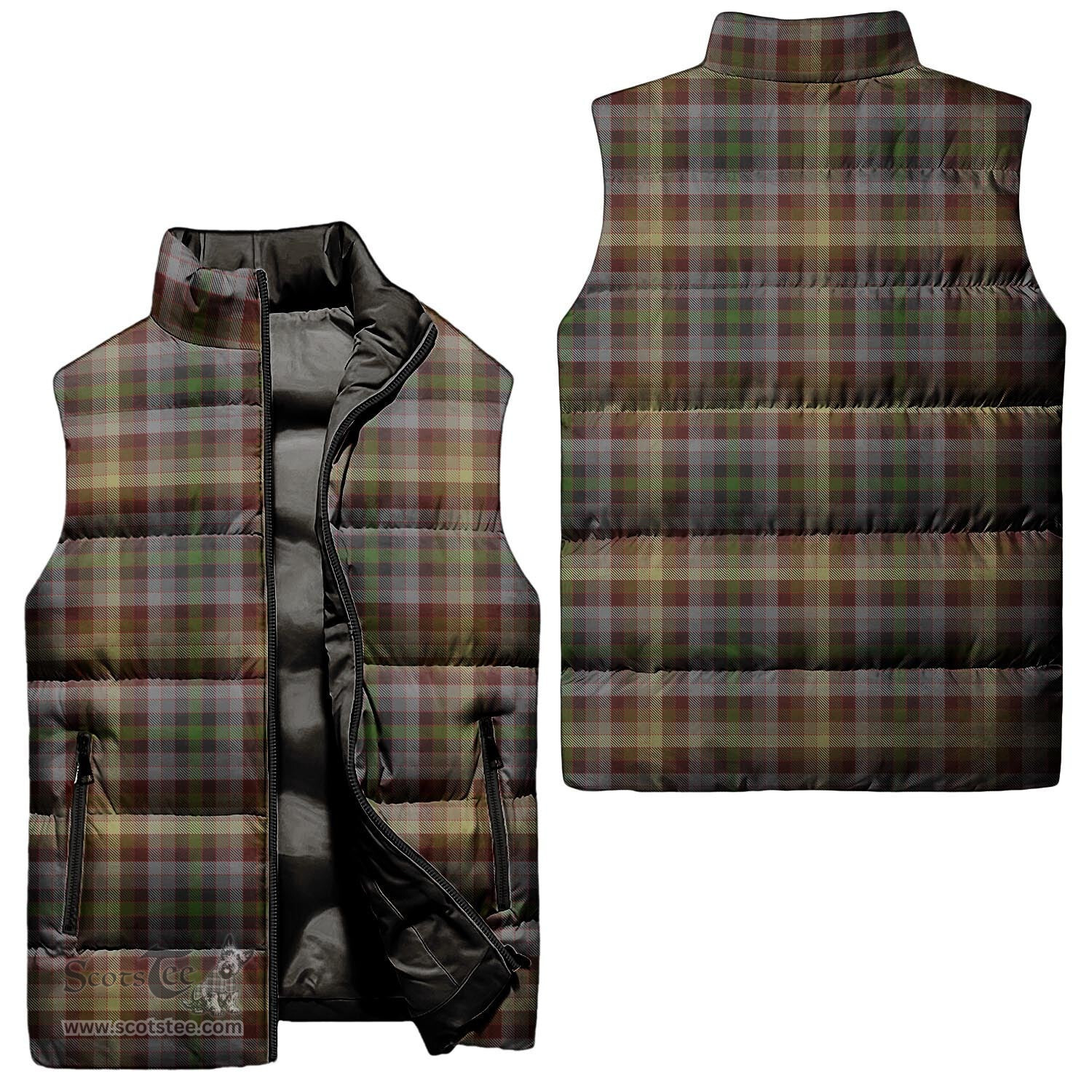 Scottish MacKay of Strathnaver Tartan Tartan Puffer Vest, Tartan Plaid Sleeveless Down Jacket Scottish Plaid Tartan Plaid - ScotsTee - scotstee.com