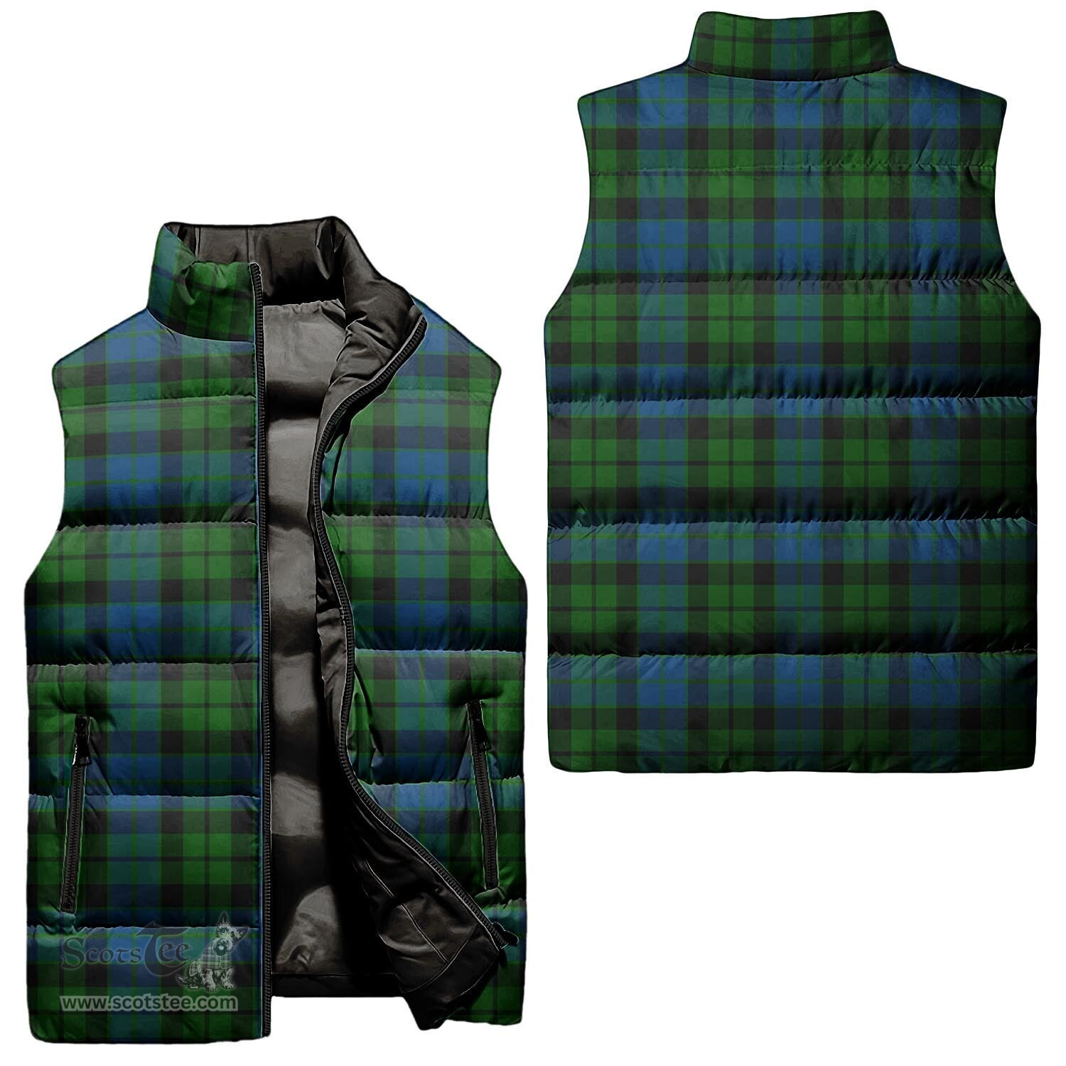Scottish MacKie Tartan Tartan Puffer Vest, Tartan Plaid Sleeveless Down Jacket Scottish Plaid Tartan Plaid - ScotsTee - scotstee.com