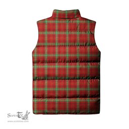Scottish Morrison Red Modern Tartan Tartan Puffer Vest, Tartan Plaid Sleeveless Down Jacket Scottish Plaid Tartan Plaid - ScotsTee - scotstee.com