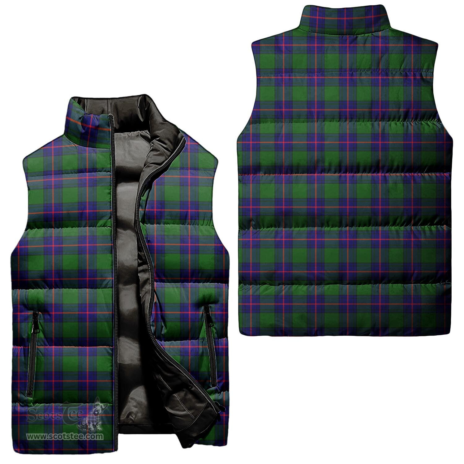 Scottish Shaw Modern Tartan Tartan Puffer Vest, Tartan Plaid Sleeveless Down Jacket Scottish Plaid Tartan Plaid - ScotsTee - scotstee.com