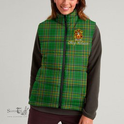 Scottish Freeney Coat of Arms Family Crest Ireland Padded Vest Jacket Irish National Tartan Irish County Vest Jacket