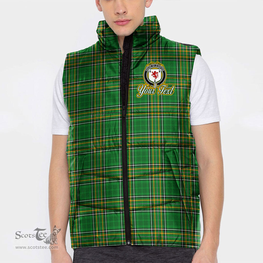 Scottish House of O DWYER Coat of Arms Family Crest Ireland Padded Vest Jacket Irish National Tartan Irish County Vest Jacket