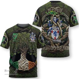 ScotsTee Shop Irish Adair Coat of Arms Irish T Shirt Family Crest Irish Is My Root T Shirt