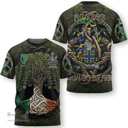 ScotsTee Shop Irish Acotes Coat of Arms Irish T Shirt Family Crest Irish Is My Root T Shirt