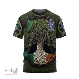 ScotsTee Shop Irish Balle Coat of Arms Irish T Shirt Family Crest Irish Is My Root T Shirt