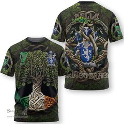 ScotsTee Shop Irish Balle Coat of Arms Irish T Shirt Family Crest Irish Is My Root T Shirt