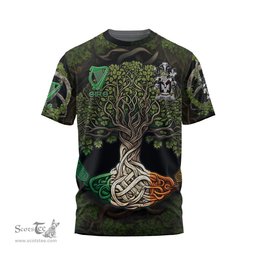 ScotsTee Shop Irish Barlow Coat of Arms Irish T Shirt Family Crest Irish Is My Root T Shirt