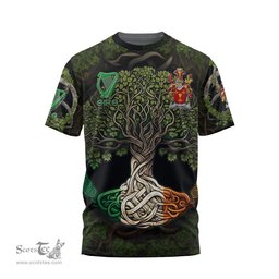 ScotsTee Shop Irish Adams Coat of Arms Irish T Shirt Family Crest Irish Is My Root T Shirt