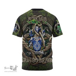 ScotsTee Shop Irish Atkins Coat of Arms Irish T Shirt Family Crest Irish Is My Root T Shirt