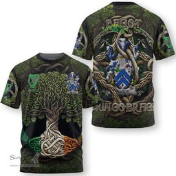 ScotsTee Shop Irish Bagot Coat of Arms Irish T Shirt Family Crest Irish Is My Root T Shirt