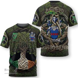 ScotsTee Shop Irish Bareth Coat of Arms Irish T Shirt Family Crest Irish Is My Root T Shirt