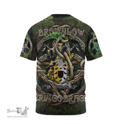 ScotsTee Shop Irish Brownlow Coat of Arms Irish T Shirt Family Crest Irish Is My Root T Shirt