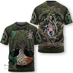 ScotsTee Shop Irish Crosbie or McCrossan Coat of Arms Irish T Shirt Family Crest Irish Is My Root T Shirt