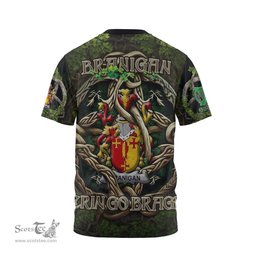 ScotsTee Shop Irish Branigan or O Branagan Coat of Arms Irish T Shirt Family Crest Irish Is My Root T Shirt