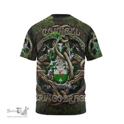 ScotsTee Shop Irish Connell or O Connell Coat of Arms Irish T Shirt Family Crest Irish Is My Root T Shirt