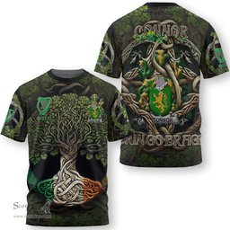 ScotsTee Shop Irish Connor or O Connor Kerry Coat of Arms Irish T Shirt Family Crest Irish Is My Root T Shirt