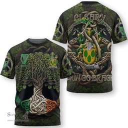 ScotsTee Shop Irish Cleary or O Clery Coat of Arms Irish T Shirt Family Crest Irish Is My Root T Shirt