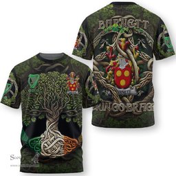 ScotsTee Shop Irish Burnett Coat of Arms Irish T Shirt Family Crest Irish Is My Root T Shirt