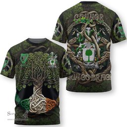 ScotsTee Shop Irish Connor or O Connor Don Coat of Arms Irish T Shirt Family Crest Irish Is My Root T Shirt