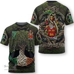 ScotsTee Shop Irish Brien or Bryan Coat of Arms Irish T Shirt Family Crest Irish Is My Root T Shirt