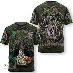 ScotsTee Shop Irish Crean or O Crean Coat of Arms Irish T Shirt Family Crest Irish Is My Root T Shirt