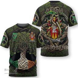 ScotsTee Shop Irish Cashin or McCashine Coat of Arms Irish T Shirt Family Crest Irish Is My Root T Shirt